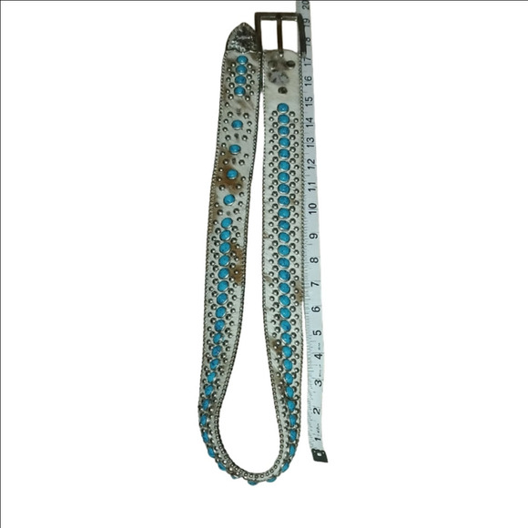 Custom Made Belt With Real Fur & Rhinestones main image 6